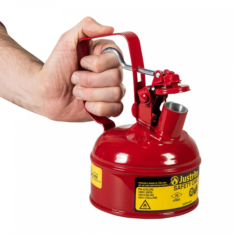 Immagine del prodotto n. 3: Justrite Contenitore di sicurezza tipo I, maniglia di rilascio, rosso, 4 litri