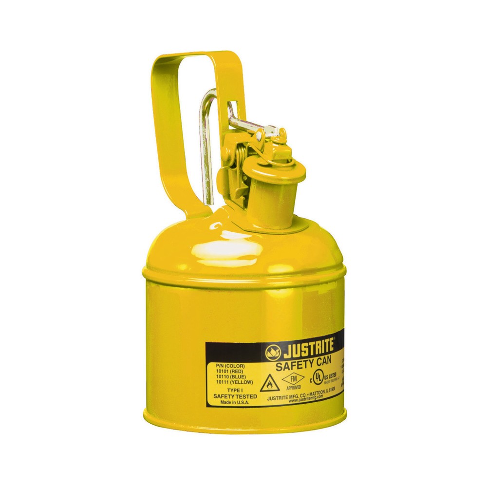 Immagine del prodotto: Justrite Contenitore di sicurezza tipo I, maniglia di rilascio, giallo, 1 litri
