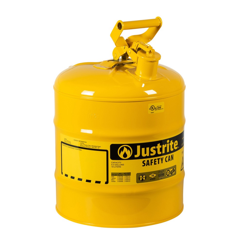 Immagine del prodotto: Justrite Contenitore di sicurezza tipo I, maniglia oscillante, giallo, 19 litri
