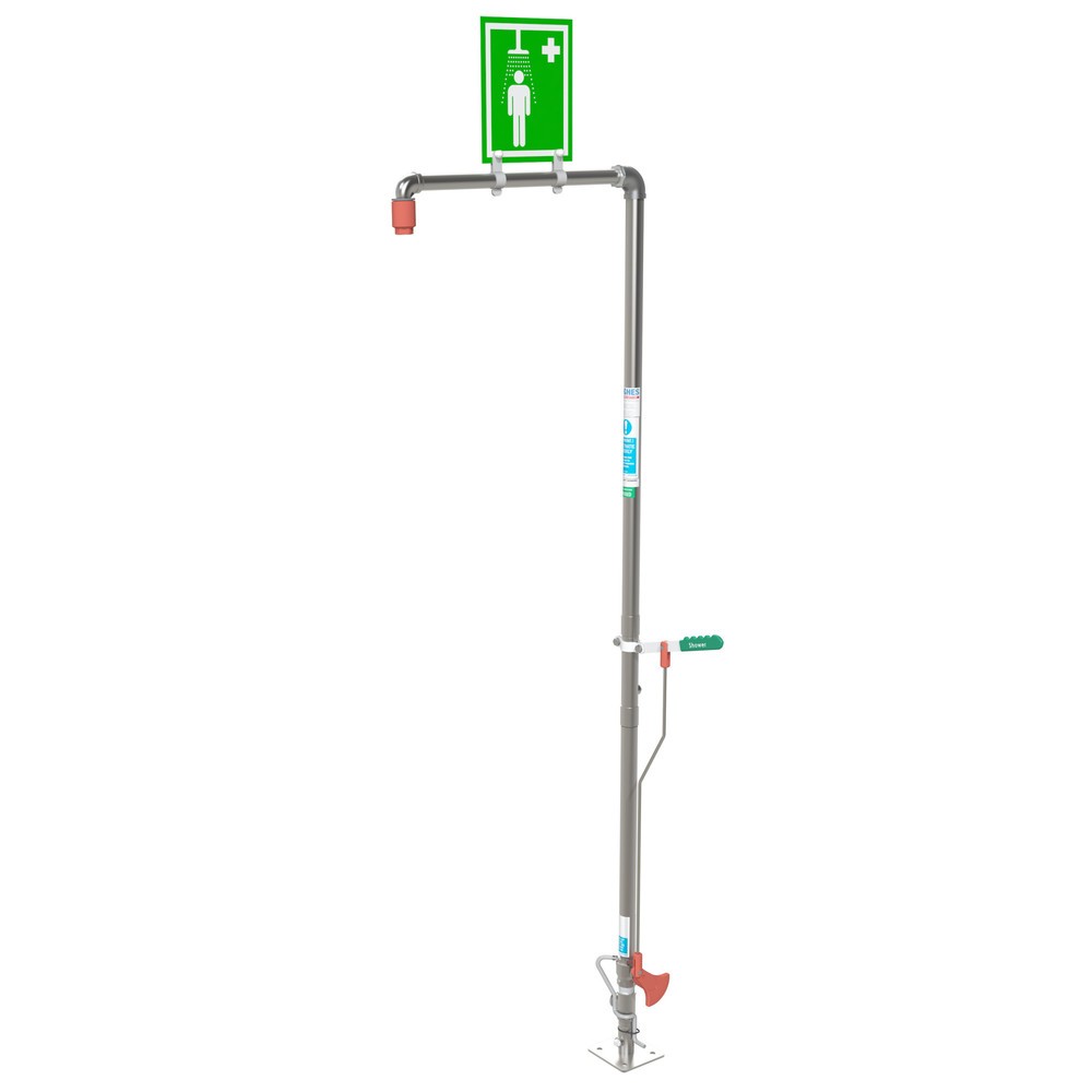 Immagine del prodotto: Justrite® doccia corpo SD18G Hughes, autodrenante, modello a colonna, per esterni, acciaio zincato