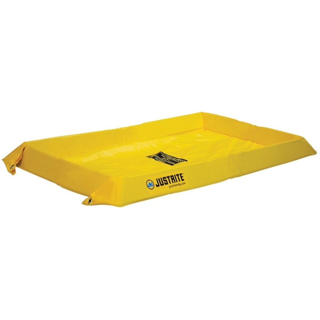 Immagine del prodotto: Justrite® vasca di raccolta pieghevole in PVC, altezza parete 100 mm, dimensioni interne 0,6 x 1,2 m, capacità 76 l