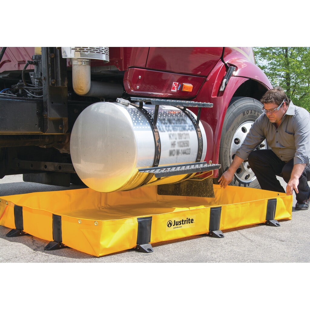 Immagine del prodotto n. 2: Justrite® vasca di raccolta pieghevole in poliestere QuickBerm® Lite, capacità 451 l