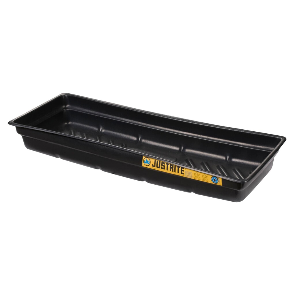 Justrite® mini vasca di raccolta in PE, fondo antiscivolo a coste, dimensioni interne 117 x 41 cm, capacità 45 l Immagine del prodotto: Justrite® mini vasca di raccolta in PE, fondo antiscivolo a coste, dimensioni interne 117 x 41 cm, capacità 45 l