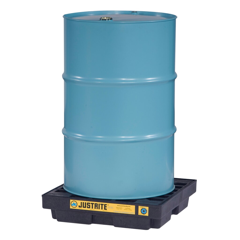 Justrite® vasca di raccolta piatta in PE, 1x 200 l, volume di raccolta 45 l, nera Immagine del prodotto: Justrite® vasca di raccolta piatta in PE, 1x 200 l, volume di raccolta 45 l, nera