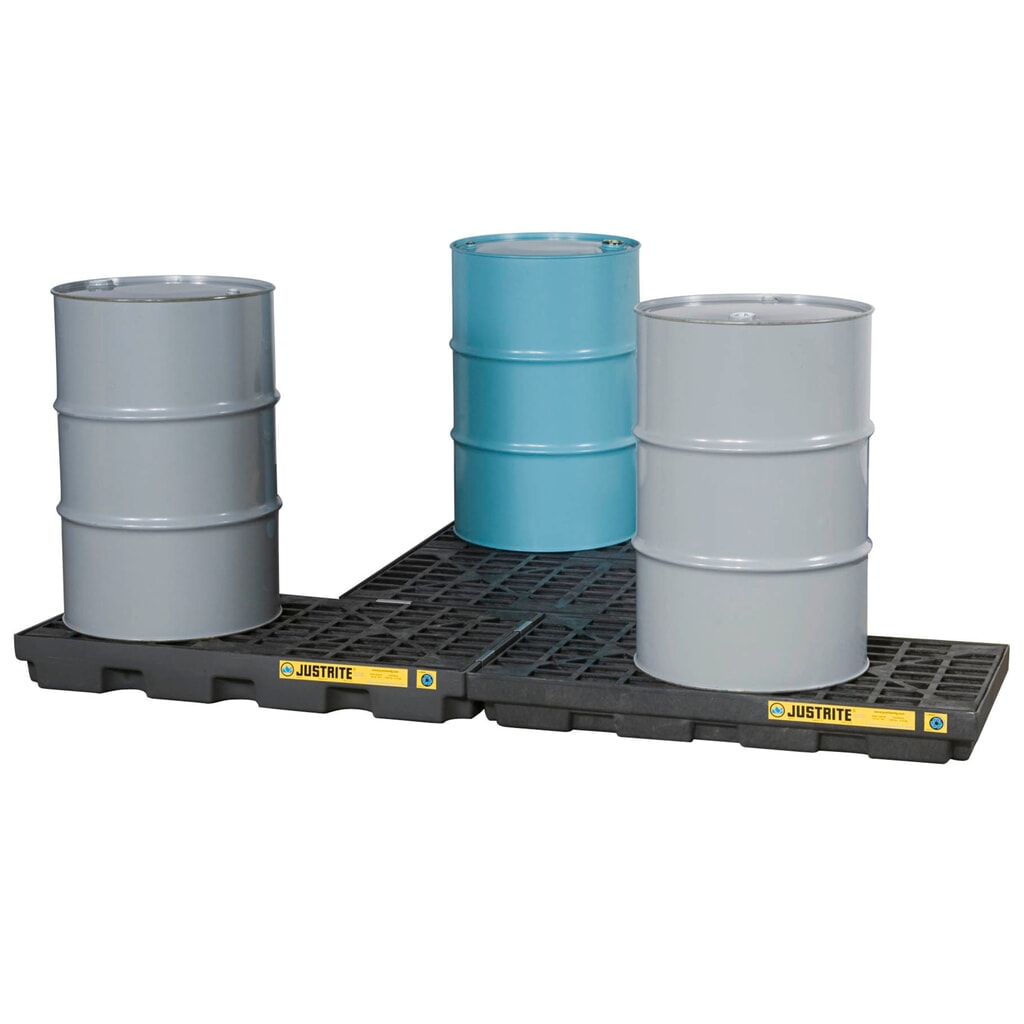 Immagine del prodotto n. 2: Justrite® vasca di raccolta piatta in PE, 2x 200 l, volume di raccolta 90 l, nera