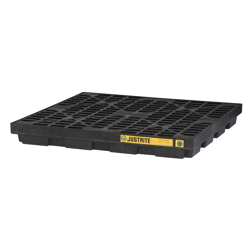 Immagine del prodotto: Justrite® vasca di raccolta piatta in PE, 4x 200 l, volume di raccolta 185 l, nera