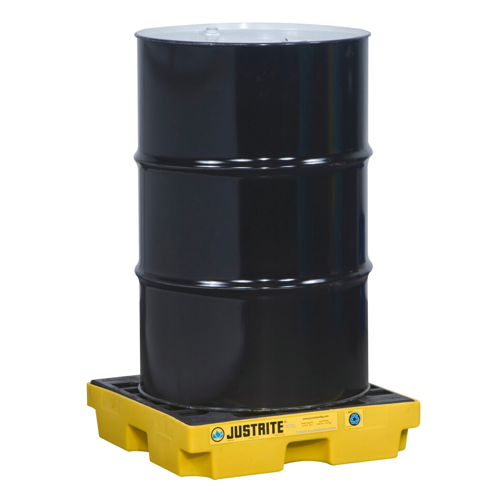 Immagine del prodotto: Justrite® vasca di raccolta piatta in PE, 1x 200 l, volume di raccolta 45 l, gialla