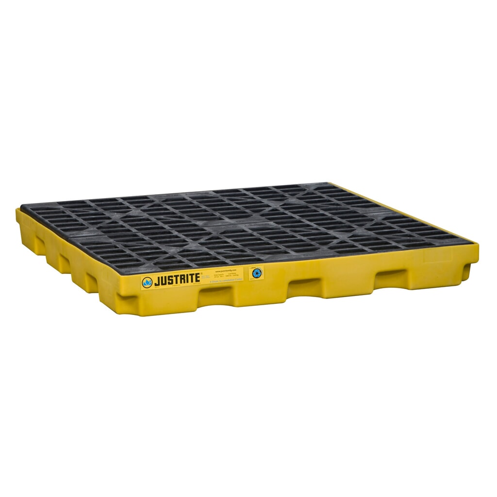 Immagine del prodotto: Justrite® vasca di raccolta piatta in PE, 4x 200 l, volume di raccolta 185 l, gialla