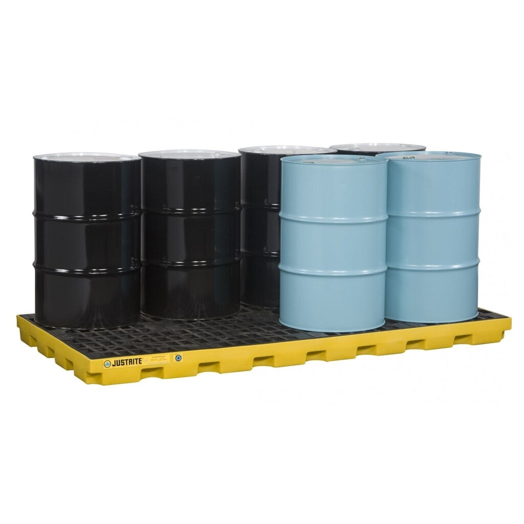 Immagine del prodotto: Justrite® vasca di raccolta piatta in PE, 8x 200 l, volume di raccolta 371 l, gialla