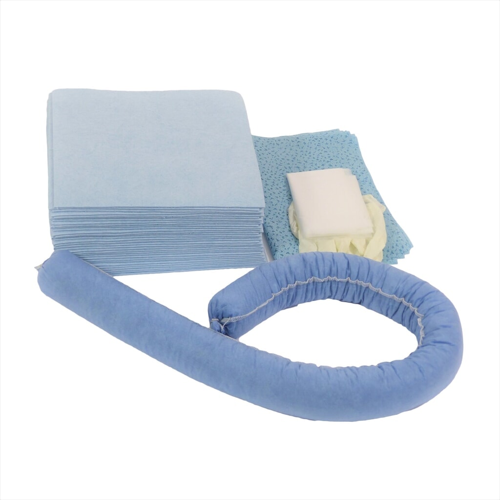 Kit di emergenza in borsa in PVC, oli, capacità di assorbimento 20 l, blu Immagine del prodotto n. 2: Kit di emergenza in borsa in PVC, oli, capacità di assorbimento 20 l, blu