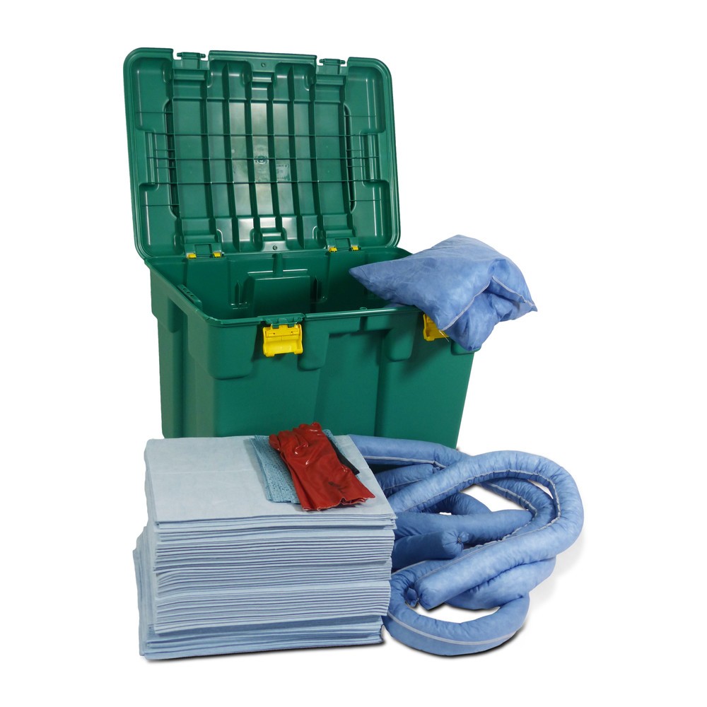 Kit di emergenza in contenitore con ruote, capacità di assorbimento 150 l