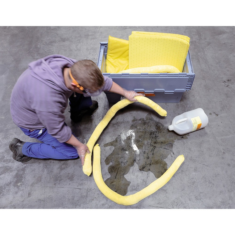 Immagine del prodotto: Kit di emergenza in scatola di trasporto, sostanze chimiche, capacità di assorbimento 85 l