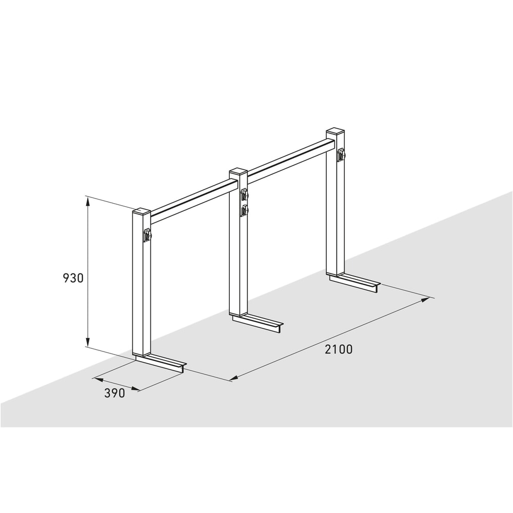 Immagine del prodotto n. 8: Modulo di carica per rastrelliera per biciclette wsm®, caricamento da un lato, larghezza 2.100 mm, 4 posti