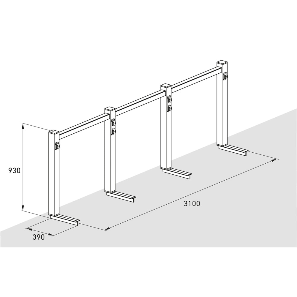 Immagine del prodotto n. 8: Modulo di carica per rastrelliera per biciclette wsm®, caricamento da un lato, larghezza 3.100 mm, 6 posti