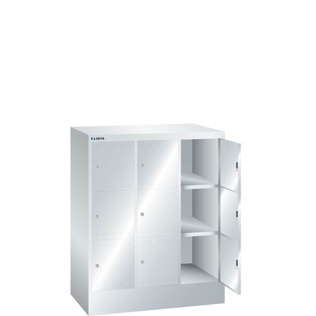 LISTA Armadio a scomparti, (LxPxH) 905x500x1095mm, 3x3 scomparti, serratura a cilindro Immagine del prodotto: LISTA Armadio a scomparti, (LxPxH) 905x500x1095mm, 3x3 scomparti, serratura a cilindro