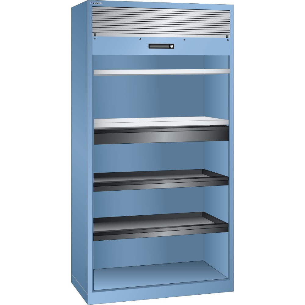 Immagine del prodotto: LISTA Armadio a serranda, (LxPxH) 1000x580x1950mm, 2 vani estraibili, 2 ripiani regolabili, celeste