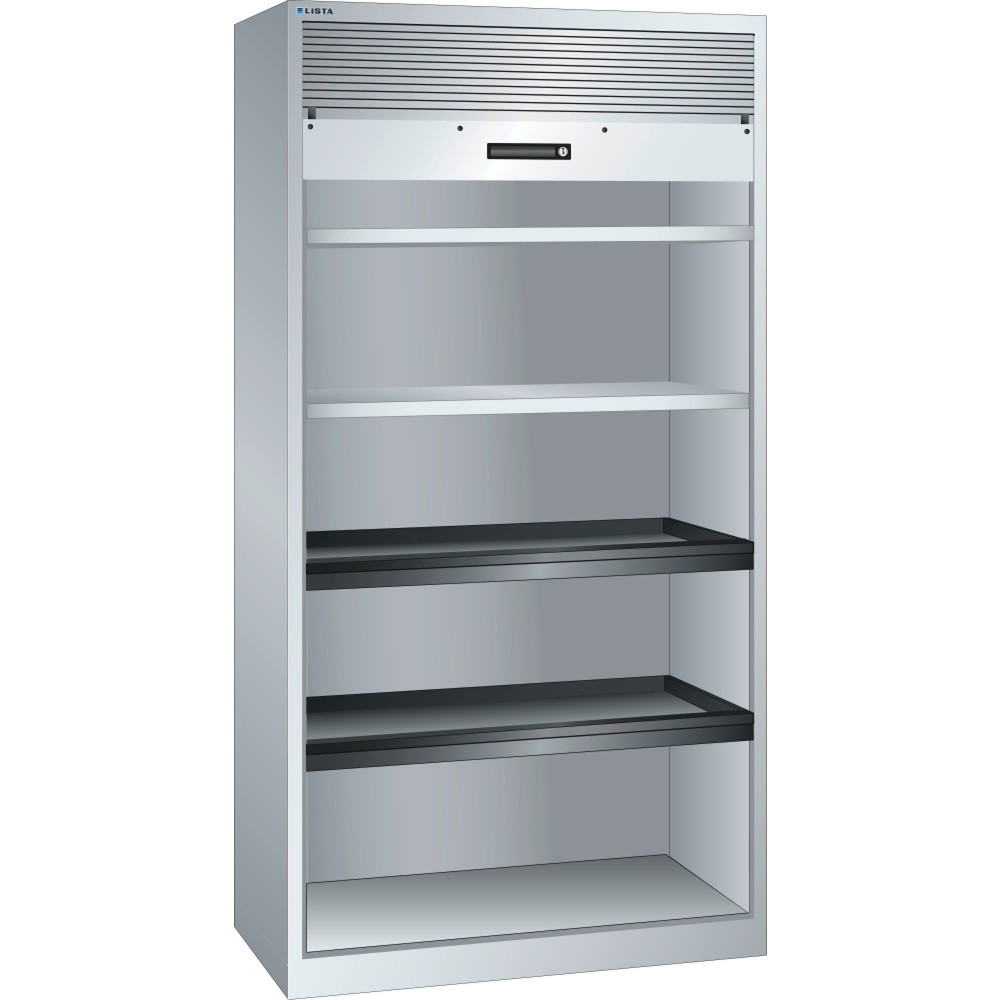 Immagine del prodotto: LISTA Armadio a serranda, (LxPxH) 1000x580x1950mm, 2 vani estraibili, 2 ripiani regolabili, grigio chiaro
