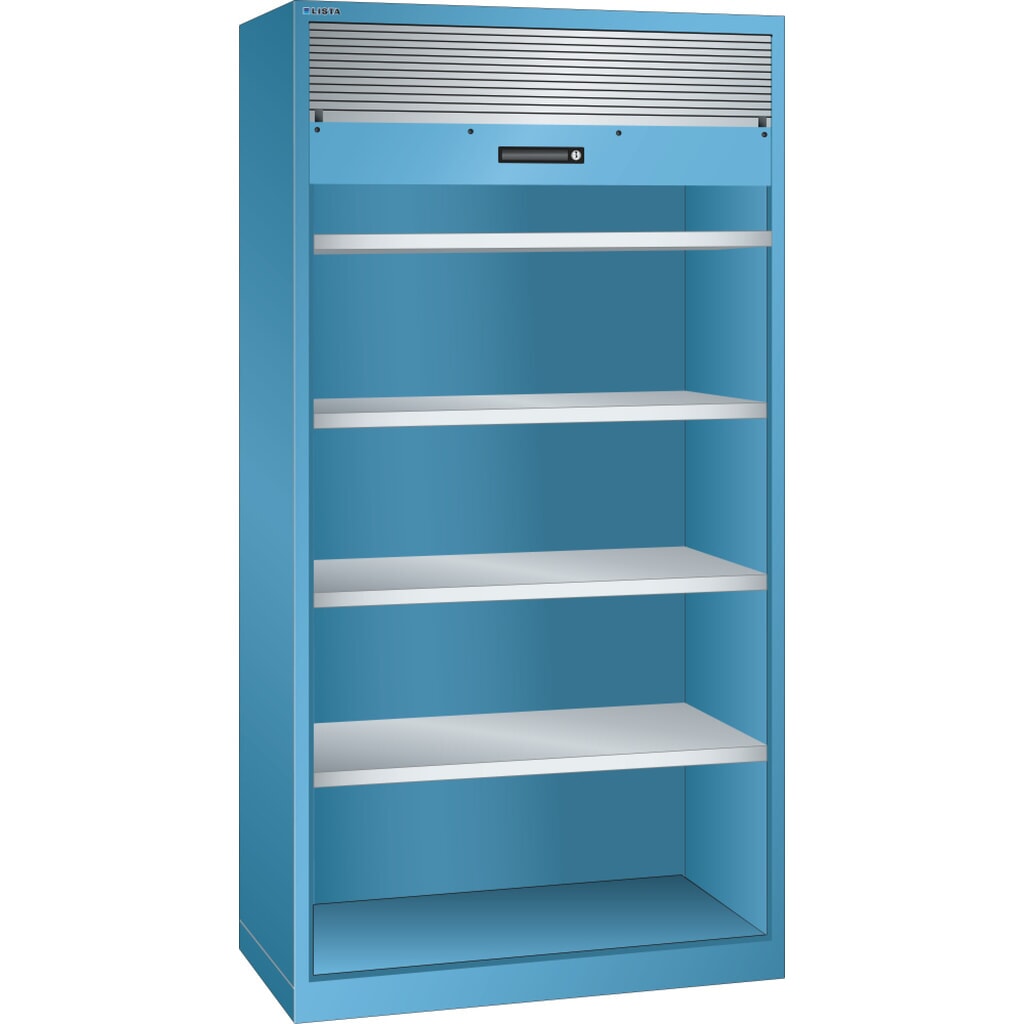 LISTA Armadio a serranda, (LxPxH) 1000x580x1950 mm, 4 ripiani regolabili, celeste