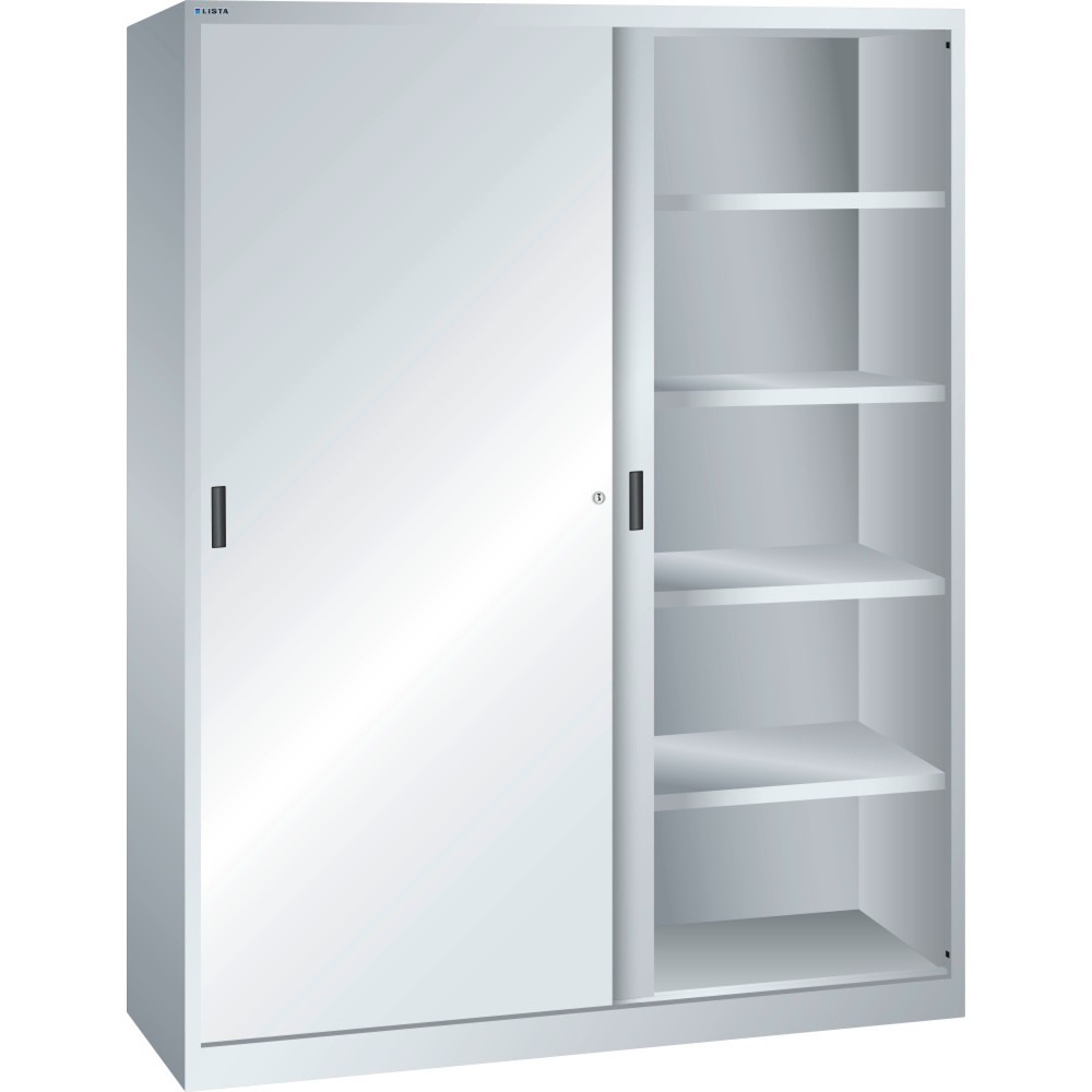 Immagine del prodotto: LISTA Armadio ad ante scorrevoli, (LxH) 1500x1950mm, 8 ripiani regolabili, profondità 500 mm, grigio chiaro