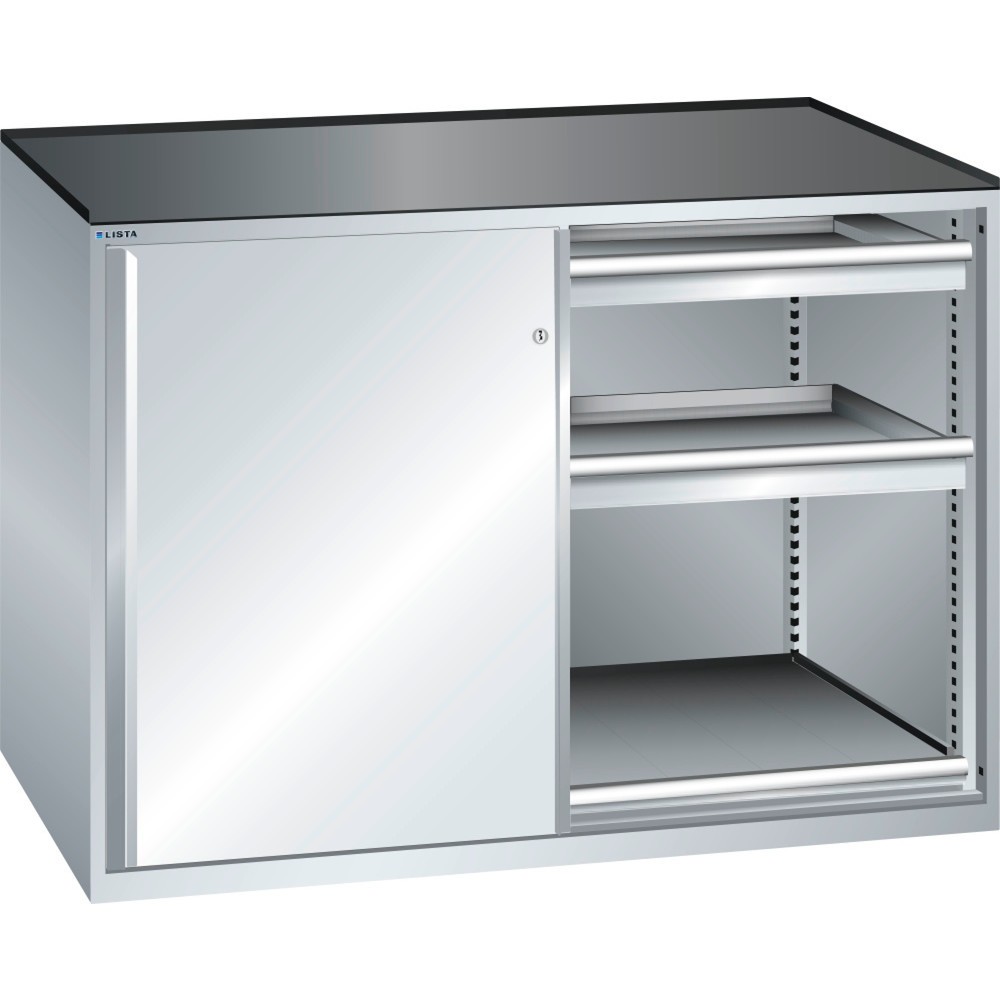Immagine del prodotto: LISTA Armadio complementare 2x36x27E, (LxPxH) 1430x600x1020mm, 2 ripiani estraibili, 4 cassetti, portata 75kg, grigio chiaro