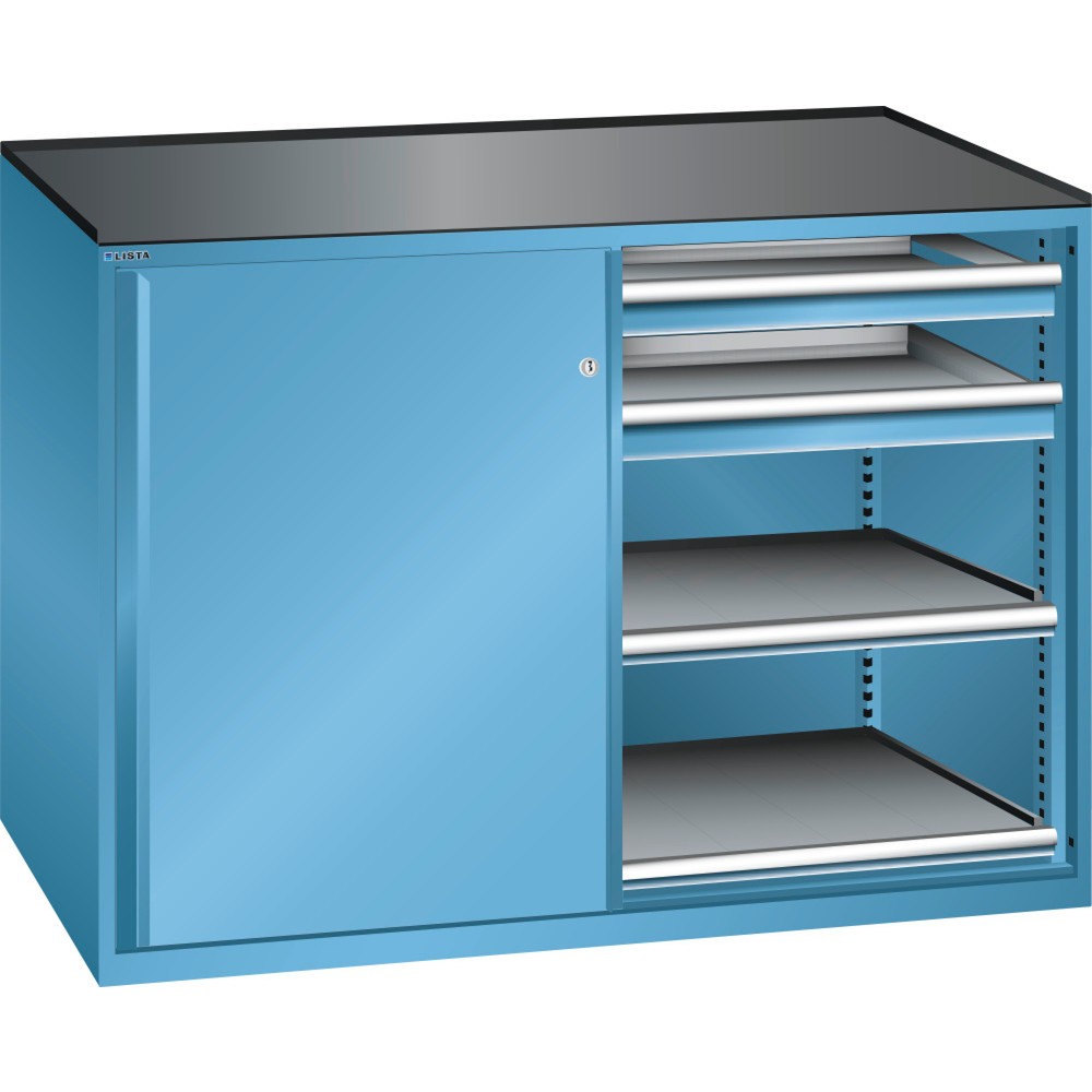 Immagine del prodotto: LISTA Armadio complementare 2x36x27E, (LxPxH) 1430x600x1020mm, 4 ripiani estraibili, 4 cassetti, portata 75 kg, celeste