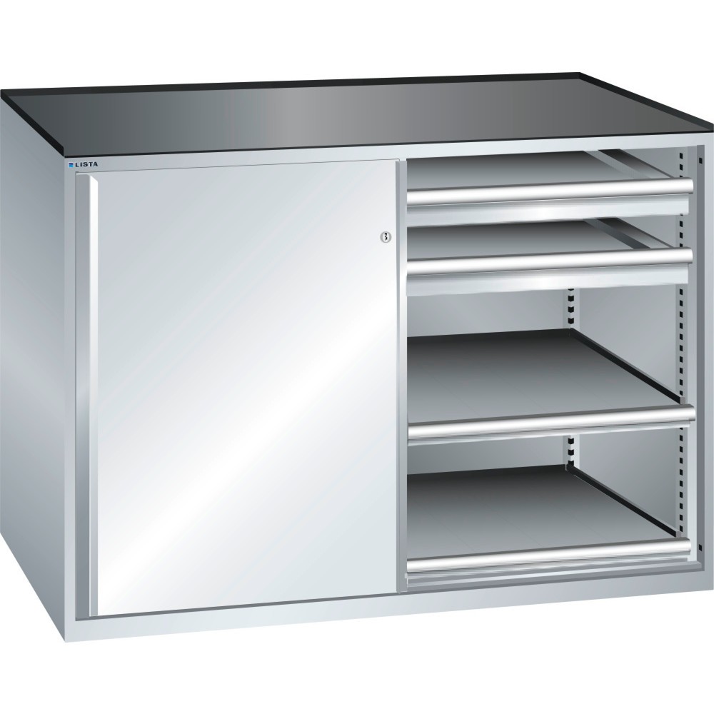Immagine del prodotto: LISTA Armadio complementare 2x36x36E, (LxPxH) 1430x753x1020mm, 4 ripiani estraibili, 4 cassetti 75kg, grigio chiaro