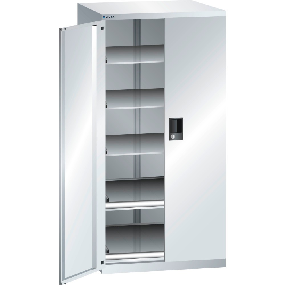 Immagine del prodotto: LISTA Armadio complementare 36x36E, (LxPxH) 717x753x1450mm, 2 vani estraibili, 3 ripiani regolabili, grigio chiaro, CODE Lock