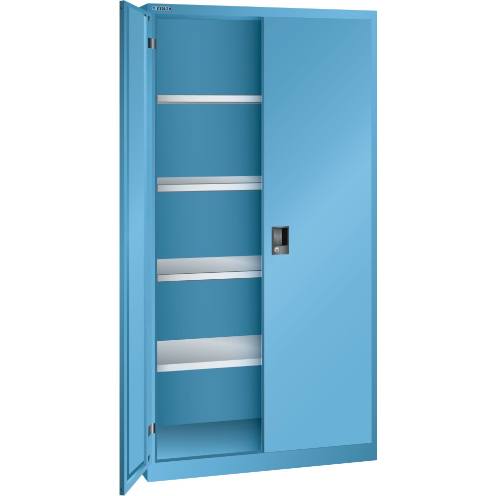 Immagine del prodotto: LISTA Armadio con ante battenti, (LxPxH) 1000x500x1950mm, 4 ripiani regolabili, celeste, KEY Lock