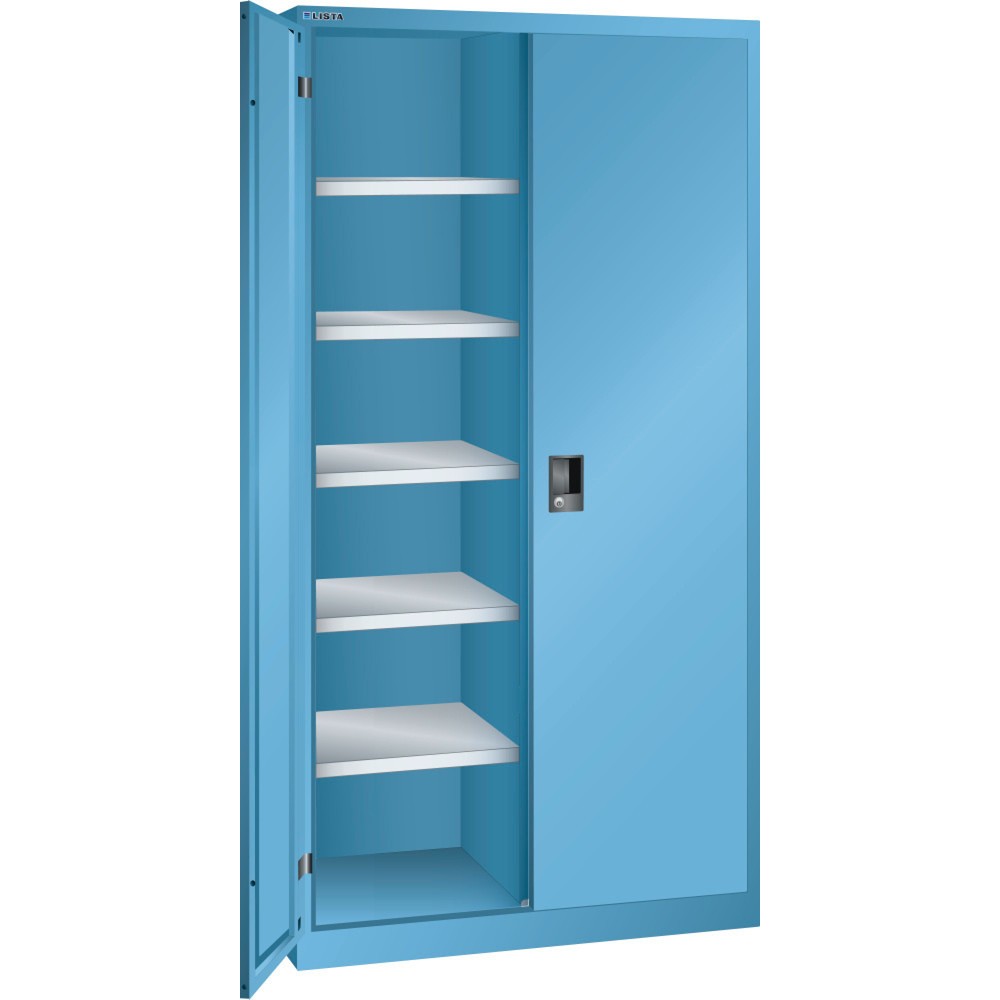 Immagine del prodotto: LISTA Armadio con ante battenti, (LxPxH) 1000x580x1950mm, 10 ripiani regolabili, celeste, KEY Lock