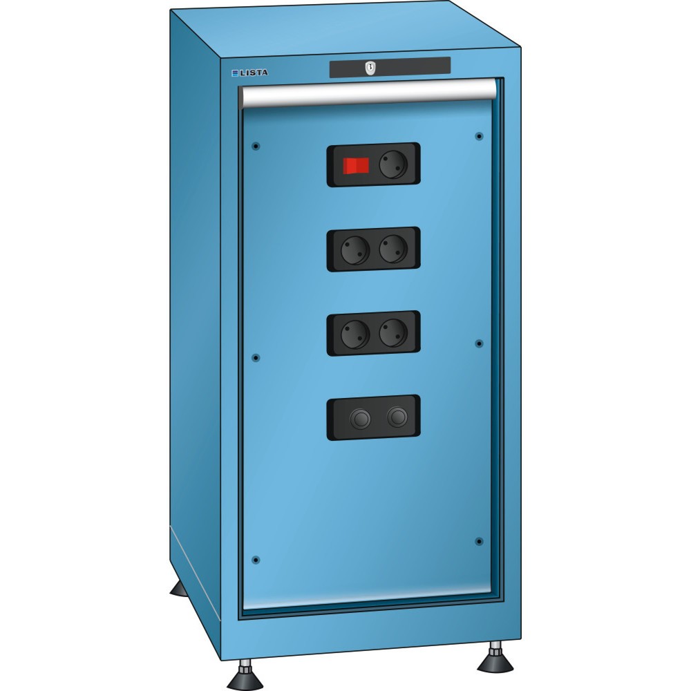 Immagine del prodotto: LISTA Armadio con modulo elettrico 18x36E, (LxPxH) 411x725x850mm, tipo D/Schuko, celeste