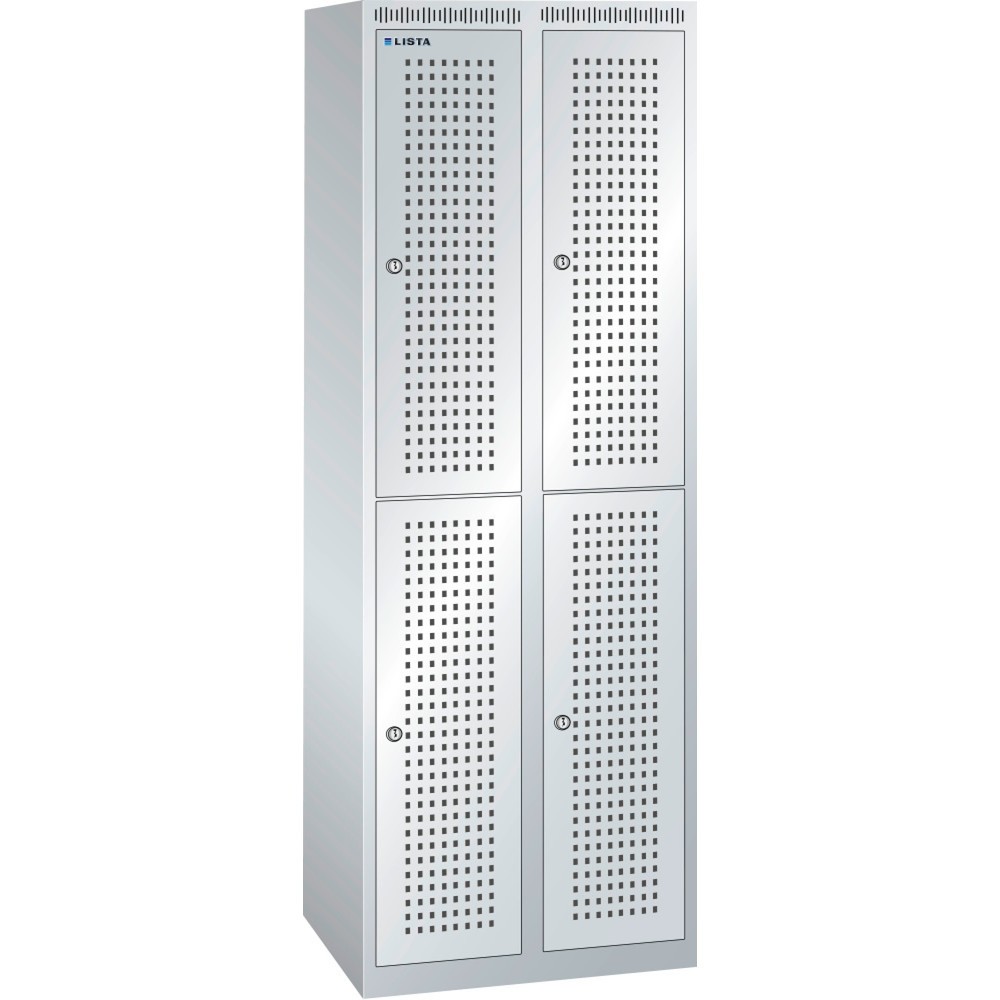 Immagine del prodotto: LISTA Armadio guardaroba con pannello forato, (PxH) 1200x500x1700mm, senza base, 2 file, 2x2 scomparti, serratura a cilindro