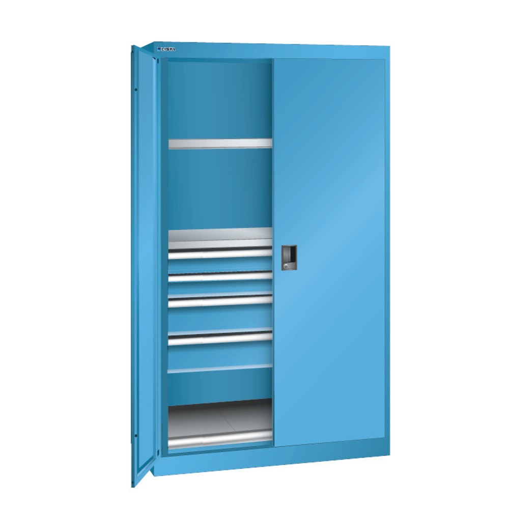 Immagine del prodotto: LISTA Armadio per carichi pesanti, 2 ripiani + 4 cassetti, HxLxP 1.950 x 1.100 x 641 mm, Blu luce