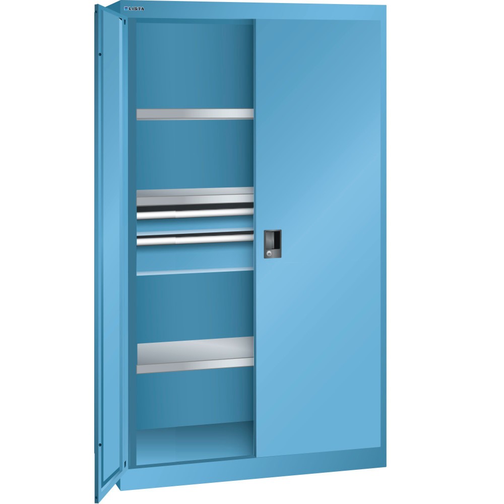 Immagine del prodotto: LISTA Armadio per carichi pesanti 54x27E, (LxPxH) 1100x641x1950mm, 2 cassetti, celeste, CODE Lock