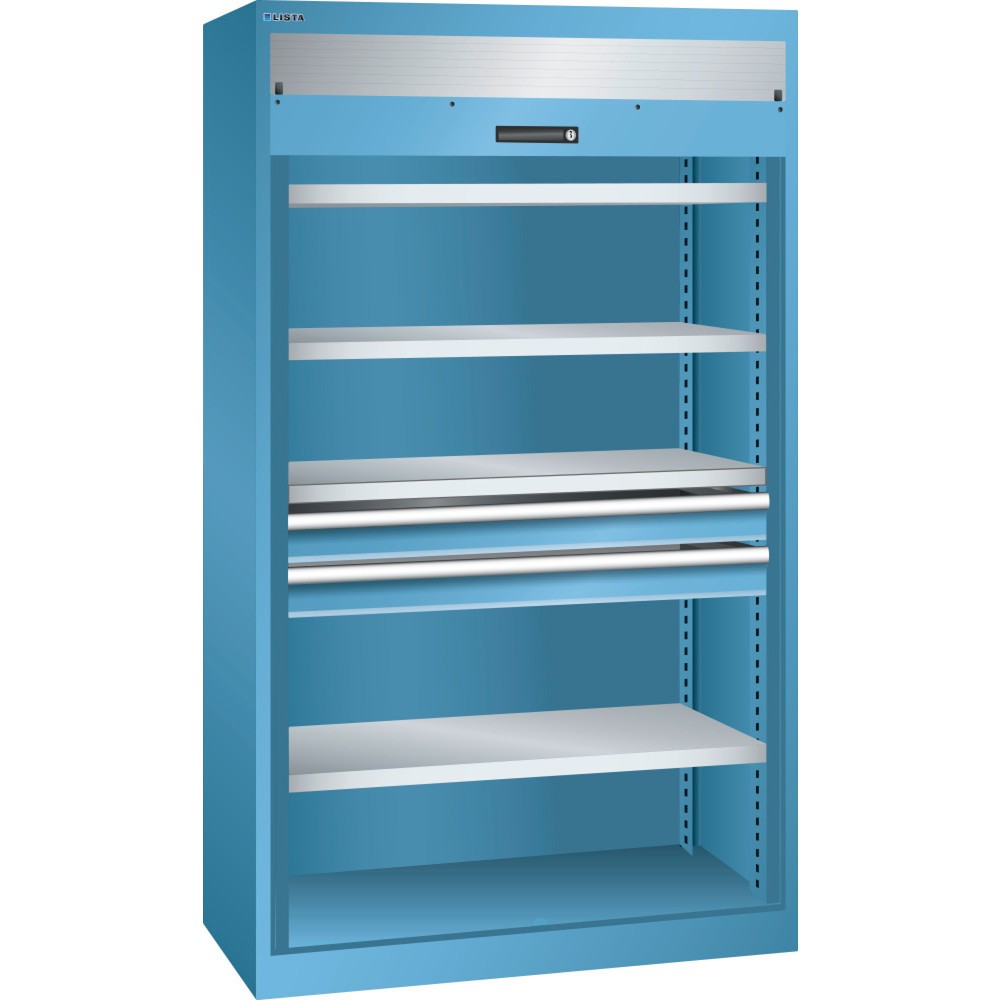 Immagine del prodotto: LISTA Armadio per carichi pesanti 54x27E, (LxPxH) 1100x641x1950mm, 2 cassetti, serranda, celeste
