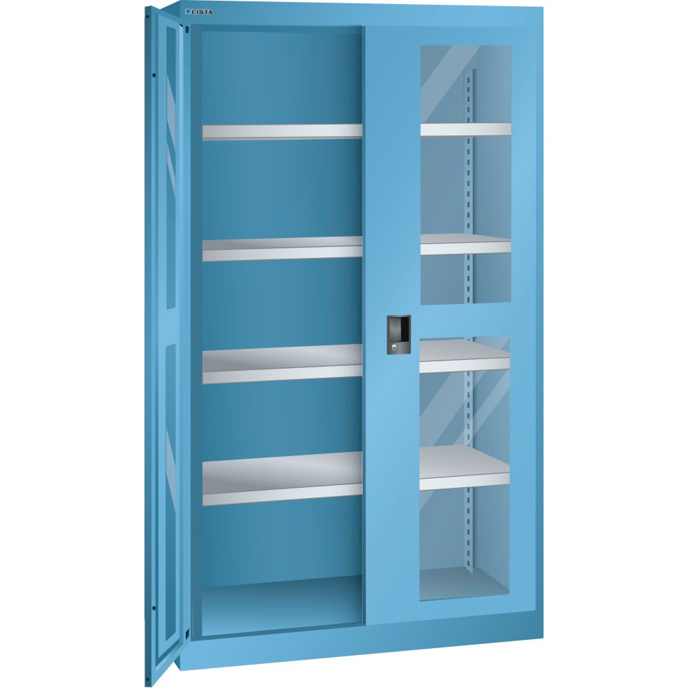Immagine del prodotto: LISTA Armadio per carichi pesanti 54x27E, (LxPxH) 1100x641x1950mm, finestra di ispezione, celeste, CODE Lock