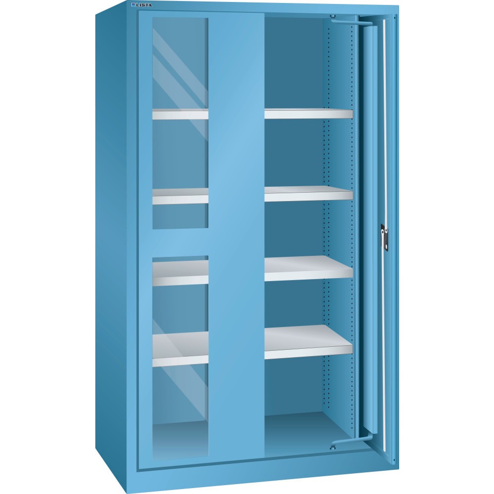 Immagine del prodotto: LISTA Armadio per carichi pesanti 54x27E, (LxPxH) 1146x690x1950mm, ante scorrevoli, finestra di ispezione, celeste, RFID Lock
