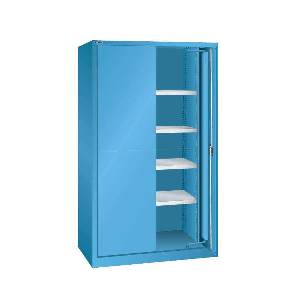 Immagine del prodotto: LISTA Armadio per carichi pesanti con ante scorrevoli, 4 ripiani, HxLxP 1.950 x 1.146 x 690 mm, Blu luce