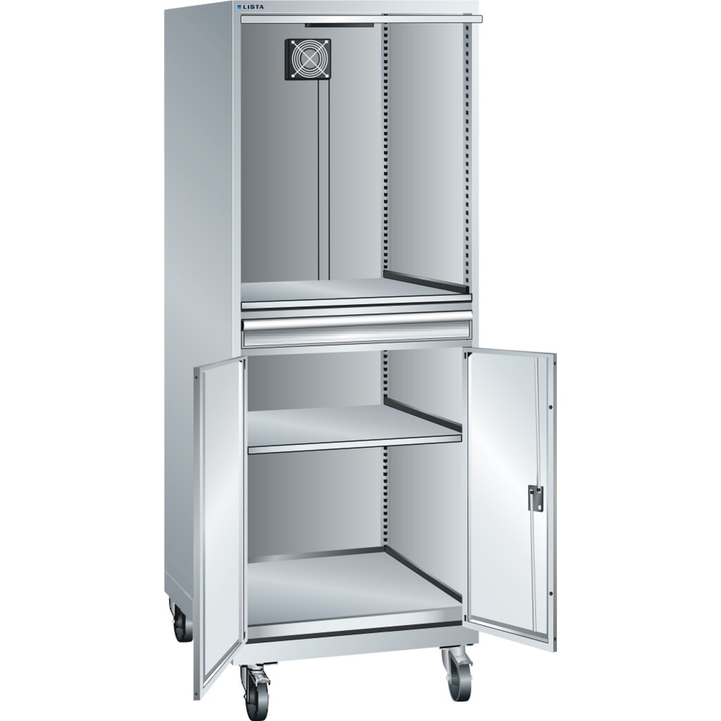 LISTA Armadio per computer mobile 36x36E, (LxPxH) 717x725x1762 mm, D / Schuko, grigio chiaro