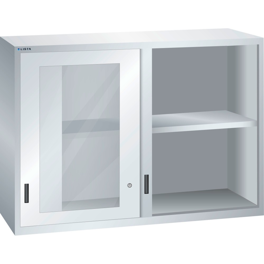 Immagine del prodotto: LISTA Armadio rialzato con porte scorrevoli 78x27E, (LxPxH) 1431x572x1000mm, finestra di ispezione, grigio chiaro
