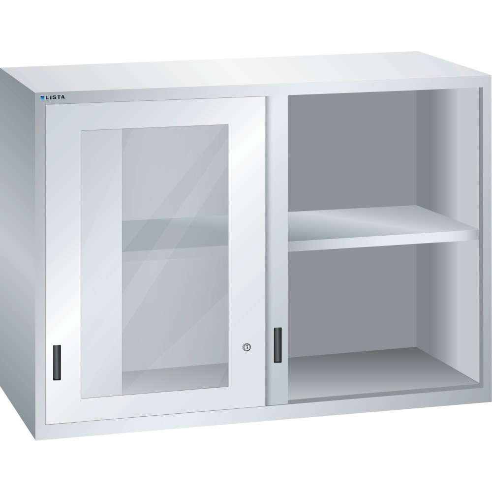 Immagine del prodotto: LISTA Armadio rialzato con porte scorrevoli 78x36E, (LxPxH) 1431x725x1000mm, finestra di ispezione, grigio chiaro