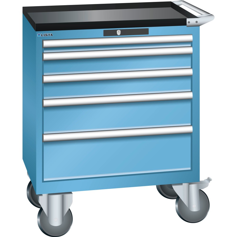 LISTA Carrello da officina 36x27E, (LxPxH) 717x572x962mm, 5 cassetti, 2 x 75 / 2 x 100 / 1 x 250