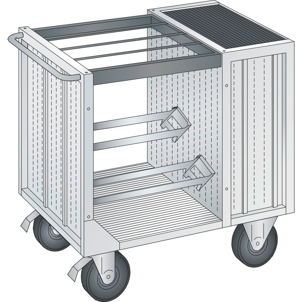 Immagine del prodotto: LISTA Carrello di trasporto per utensili di precisione 36x36E, (LxPxH) 1080x692x975mm, senza portautensili, grigio chiaro