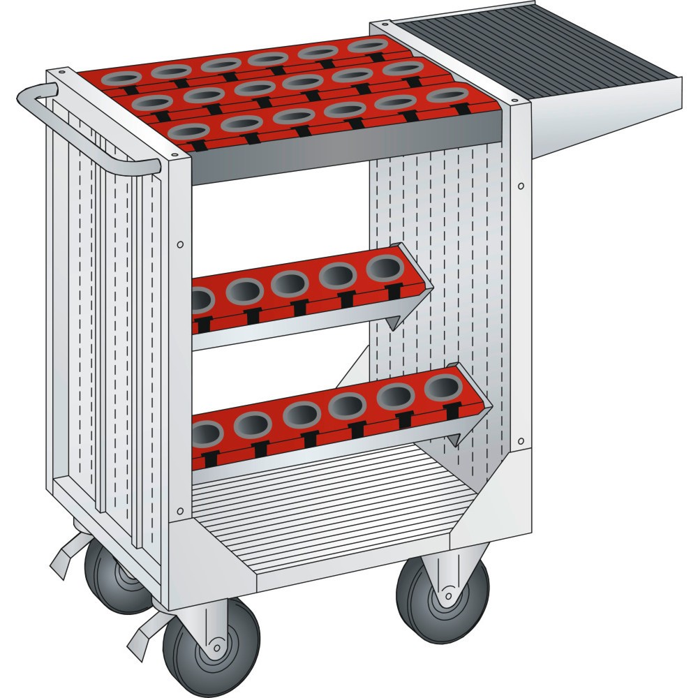 Immagine del prodotto: LISTA Carrello di trasporto per utensili di precisione 36x27E, (LxPxH) 1077x514x932mm, HSK 63 A+C+E/80 B+D+F, grigio chiaro
