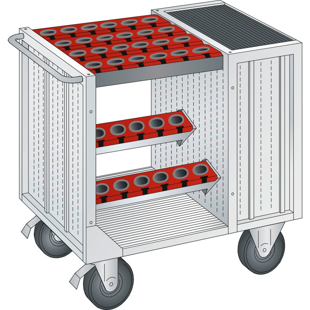 Immagine del prodotto: LISTA Carrello di trasporto per utensili di precisione 36x36E, (LxPxH) 1080x692x975mm, HSK 63 A+C+E/80 B+D+F, grigio chiaro