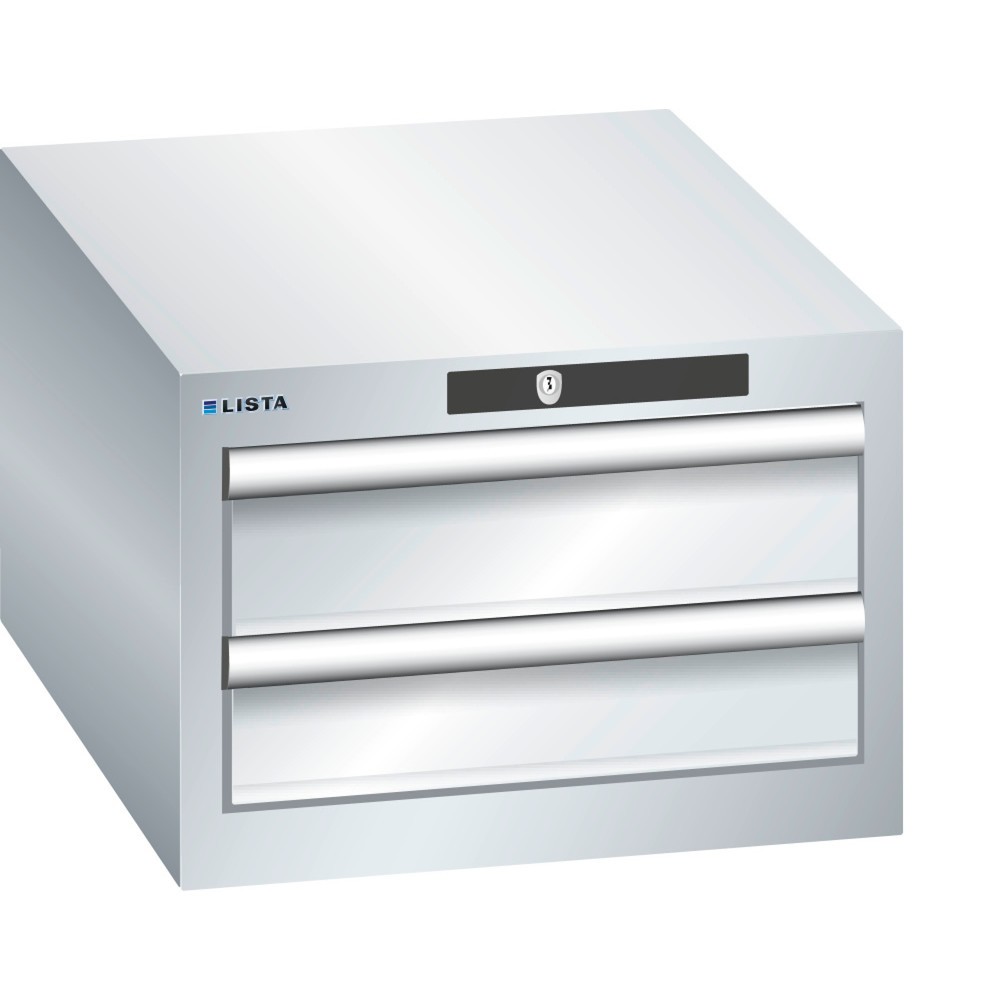 Immagine del prodotto: LISTA Cassettiera 18x27E, (LxPxH) 411x572x283mm, 2 cassetti, 2 x 100, grigio chiaro, KEY Lock