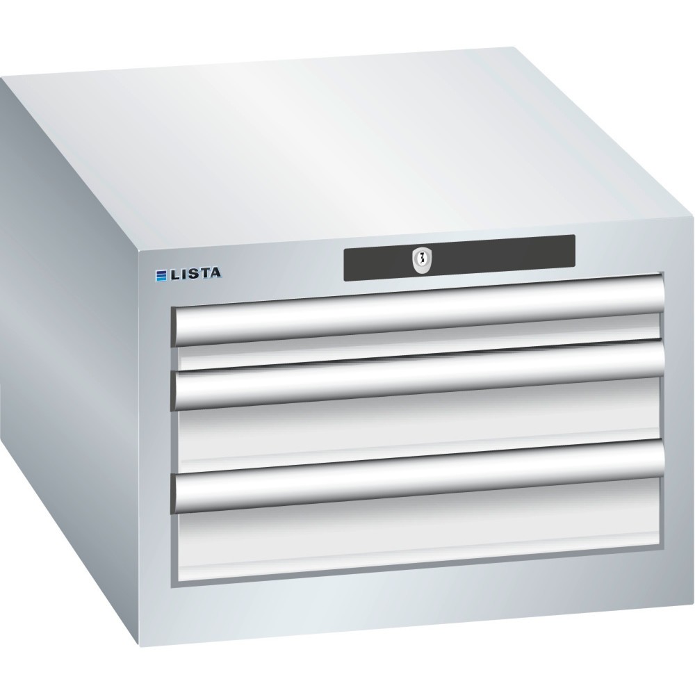 Immagine del prodotto: LISTA Cassettiera 18x27E, (LxPxH) 411x572x283mm, 3 cassetti, 1 x 50 / 2 x 75, grigio chiaro, KEY Lock