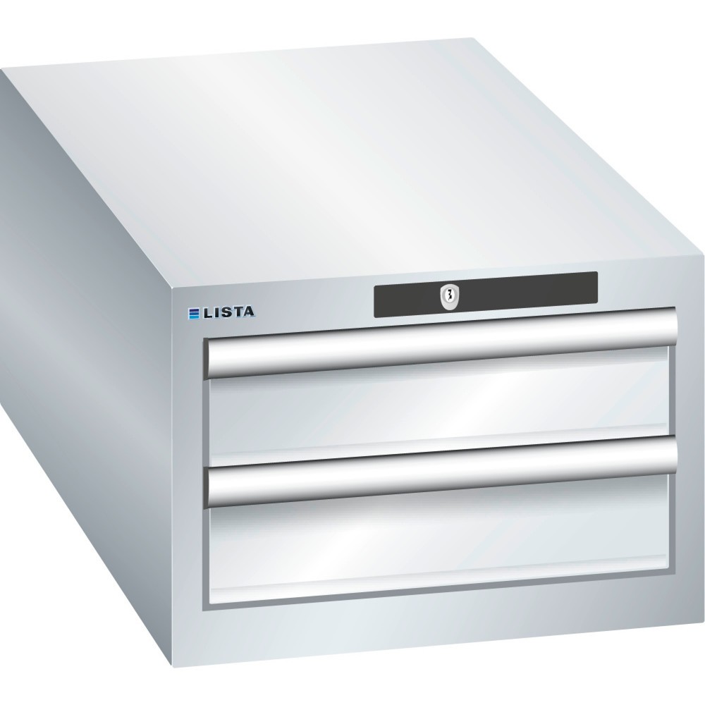 Immagine del prodotto: LISTA Cassettiera 18x36E, (LxPxH) 411x725x283mm, 2 cassetti, 2 x 100, grigio chiaro, KEY Lock