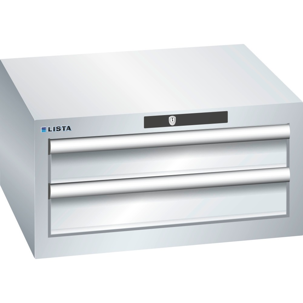 Immagine del prodotto: LISTA Cassettiera 27x27E, (LxPxH) 564x572x283mm, 2 cassetti, 2 x 100, grigio chiaro, KEY Lock