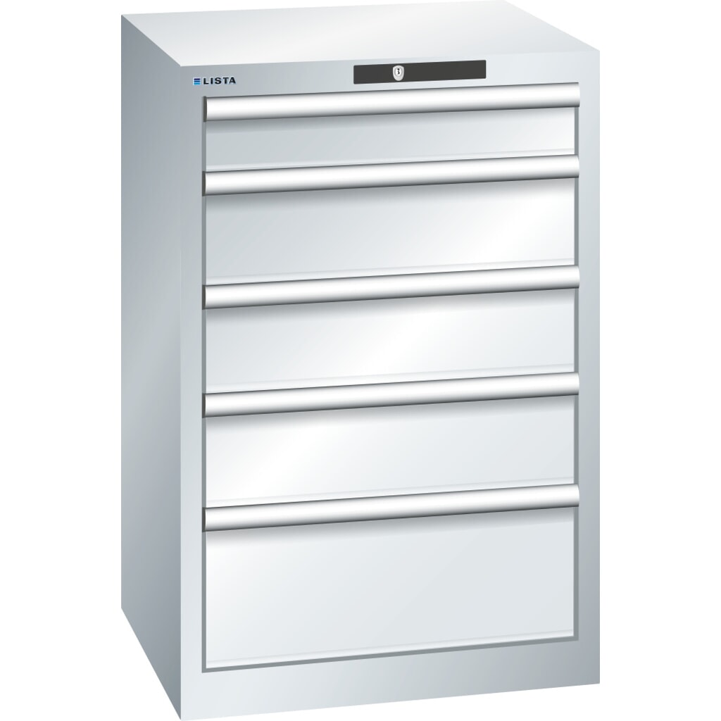 LISTA Cassettiera 27 x 27 E, (L x P x H) 564 x 572 x 850 mm in grigio chiaro