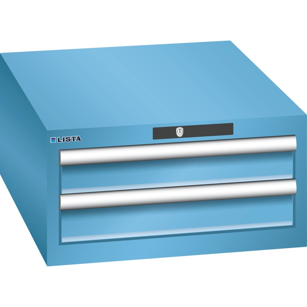 Immagine del prodotto: LISTA Cassettiera 27x36E, (LxPxH) 564x725x283mm, 2 cassetti, 2 x 100, celeste, CODE Lock
